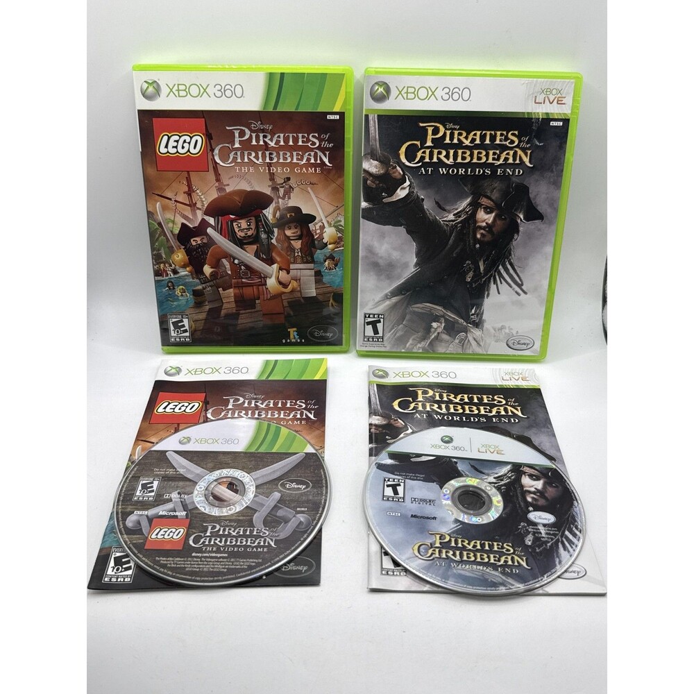 LEGO Pirates Of The Caribbean & At World's End Xbox 360 Game Lot E10+ T Disney